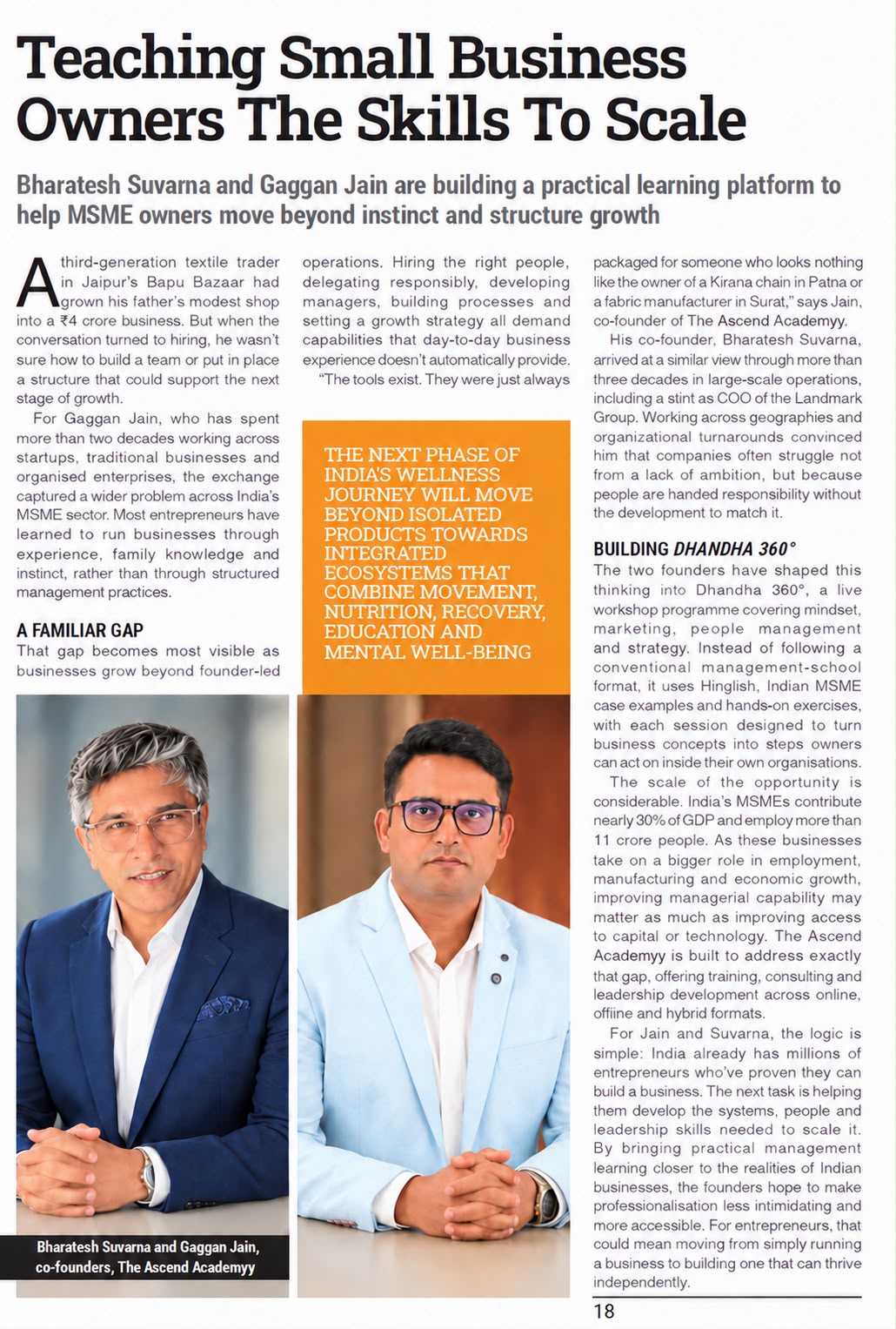 Mint newspaper feature on The Ascend Academyy founders